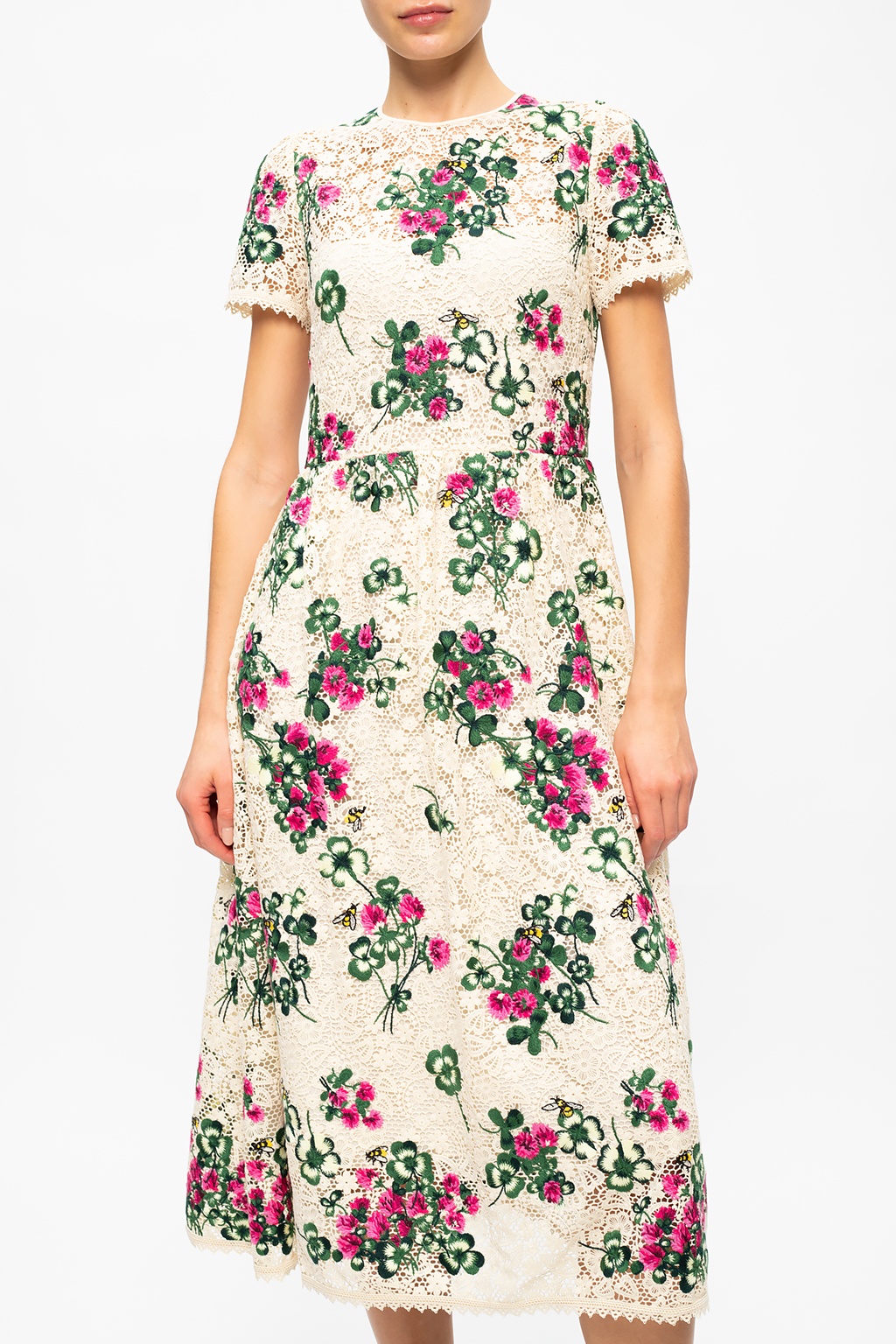 Embroidered lace dress Red Valentino - Valentino logo-patch